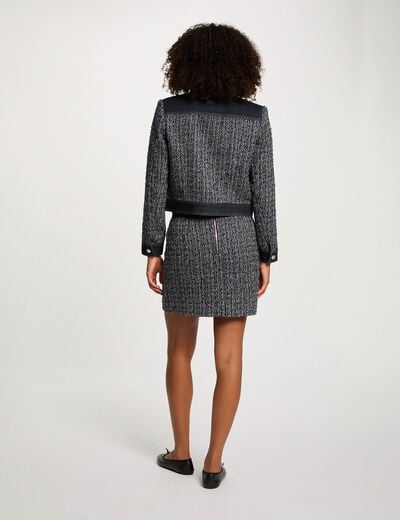 Korte tweed jas meerkleurig vrouw