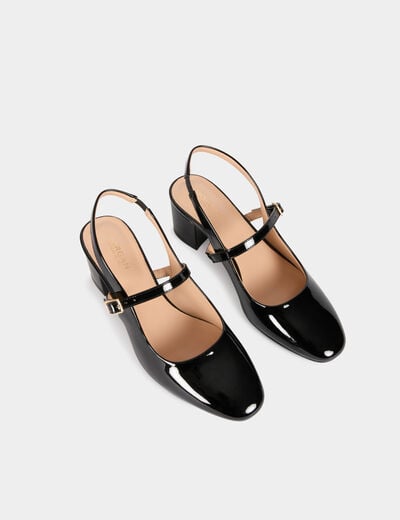 Sandales &agrave; talon noir femme