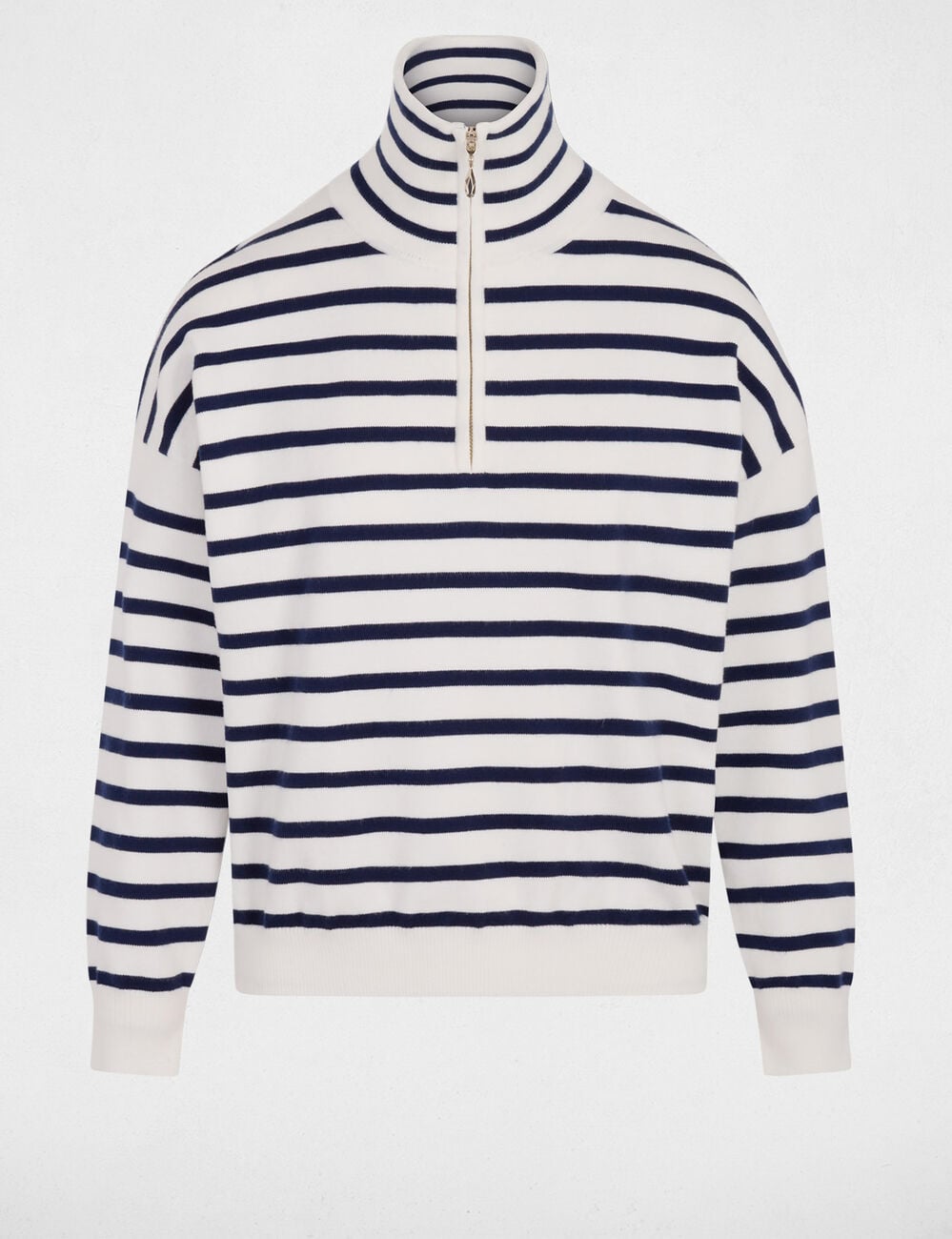 Pull col camionneur blanc femme