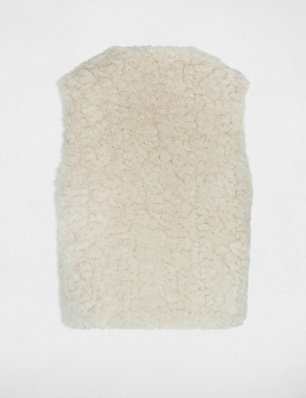 Gilet fausse fourrure ivoire femme