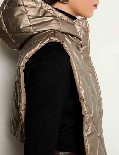 Poncho col matelass&eacute; couleur cuivre femme