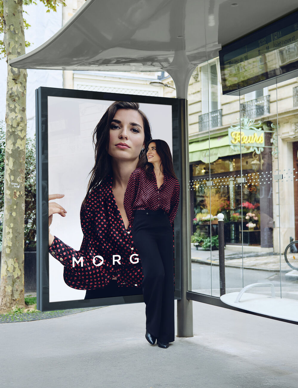 Wijde pantalon met plooien zwart vrouw