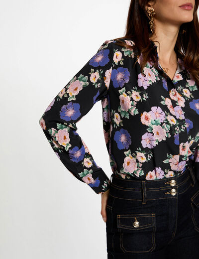 Chemise fluide imprimée multicolore femme