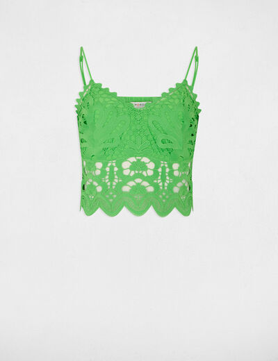 Crop top met fijne bandjes groen vrouw