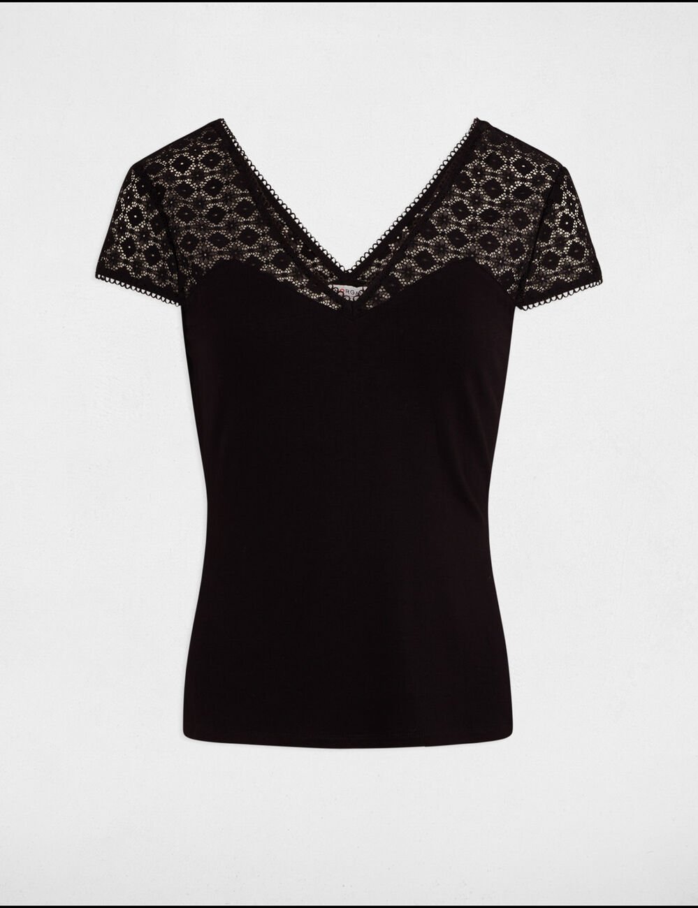 T-shirt met korte mouwen zwart vrouw