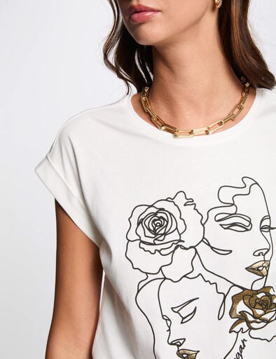 t shirt a inscription blanc femme T-shirt à inscription blanc femme