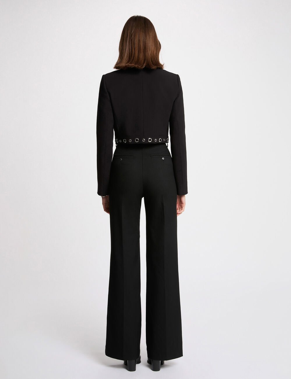 Mouwloos recht jasje zwart vrouw