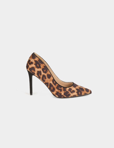 Escarpins imprimé léopard multicolore femme