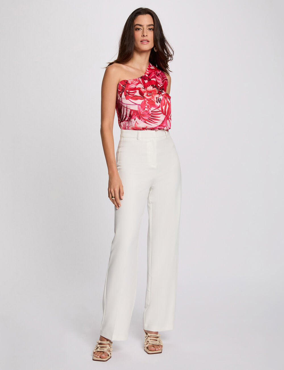 Asymmetrische top met print meerkleurig vrouw