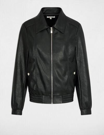 Oversized jack van imitatieleer zwart vrouw
