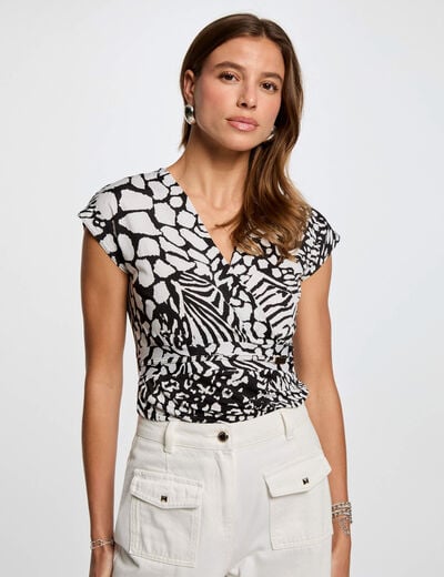 T-shirt manches courtes blanc femme
