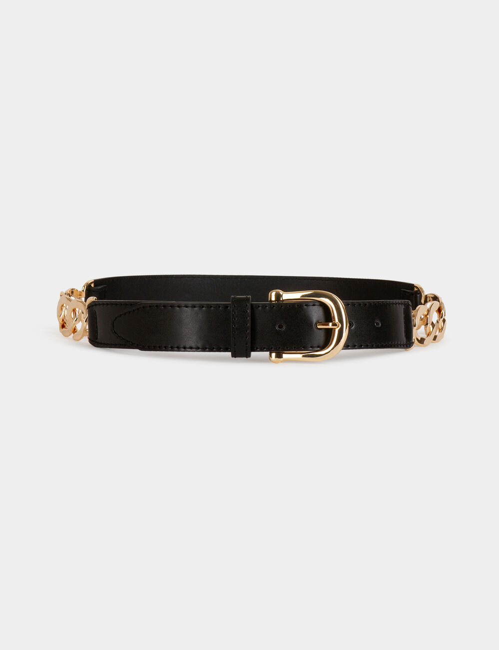 Ceinture détails chaînes noir femme