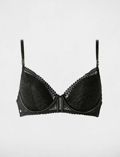 Soutien-gorge dentelle bretelles fines noir femme