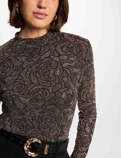 T-shirt met lange mouwen meerkleurig vrouw