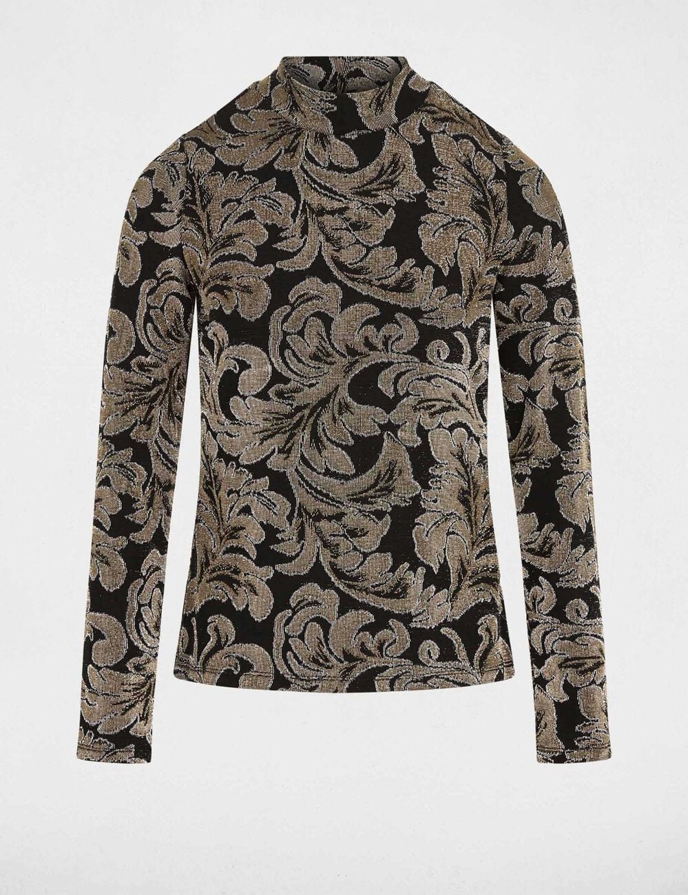 T-shirt met hoge hals zwart vrouw