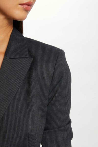 Getailleerd gestreept jack antracietgrijs vrouw