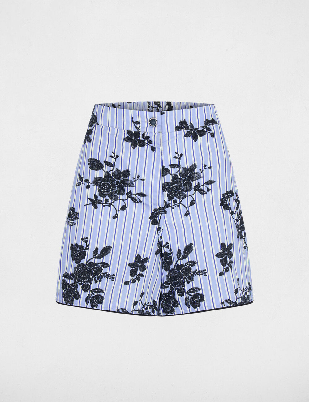 Short large popeline multicolore femme
