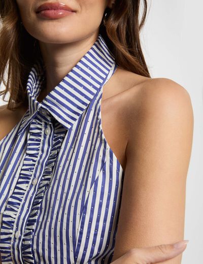 Chemise sans manches rayée multicolore femme
