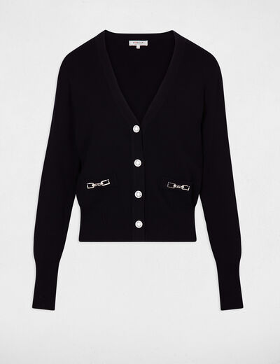 Gilet manches longues marine femme