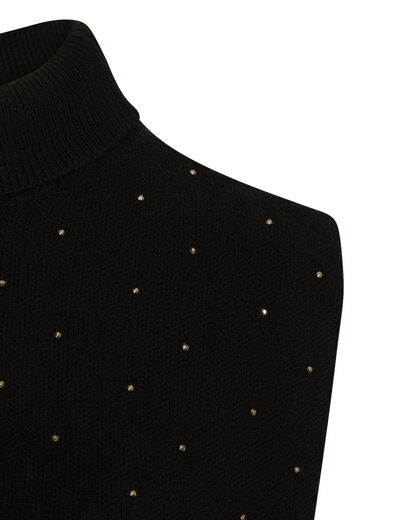 Poncho col strass noir femme