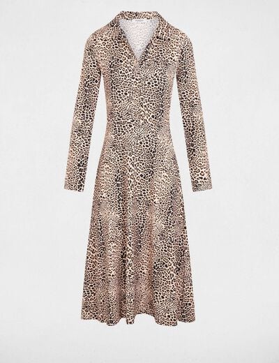 Bedrukte overhemdjurk meerkleurig vrouw