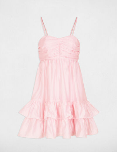 Korte jurk van tule pastelroze vrouw