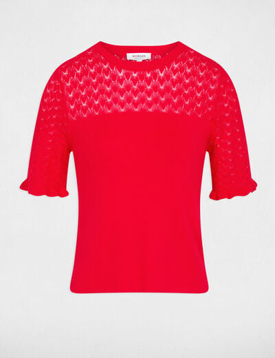 Trui met korte mouwen rood vrouw