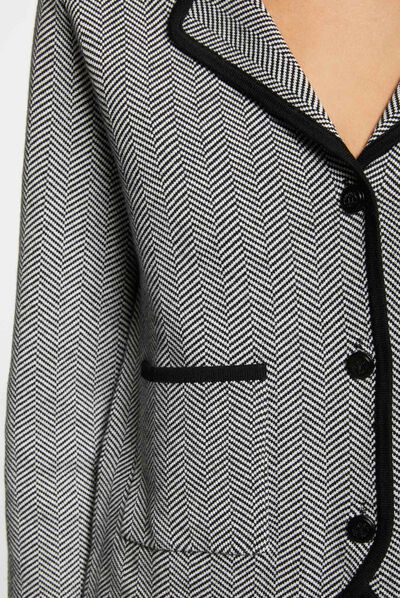 Gebreid jack met chevronprint zwart vrouw