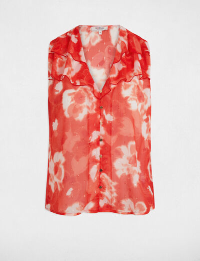 Mouwloze blouse meerkleurig vrouw