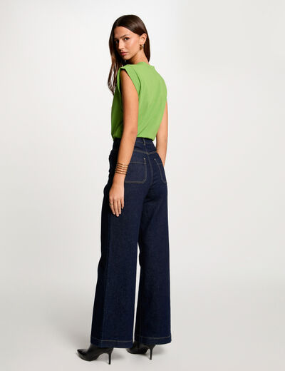 T-shirt manches courtes vert anis femme