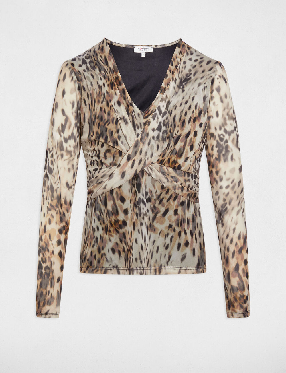 Getailleerd V-hals T-shirt meerkleurig vrouw