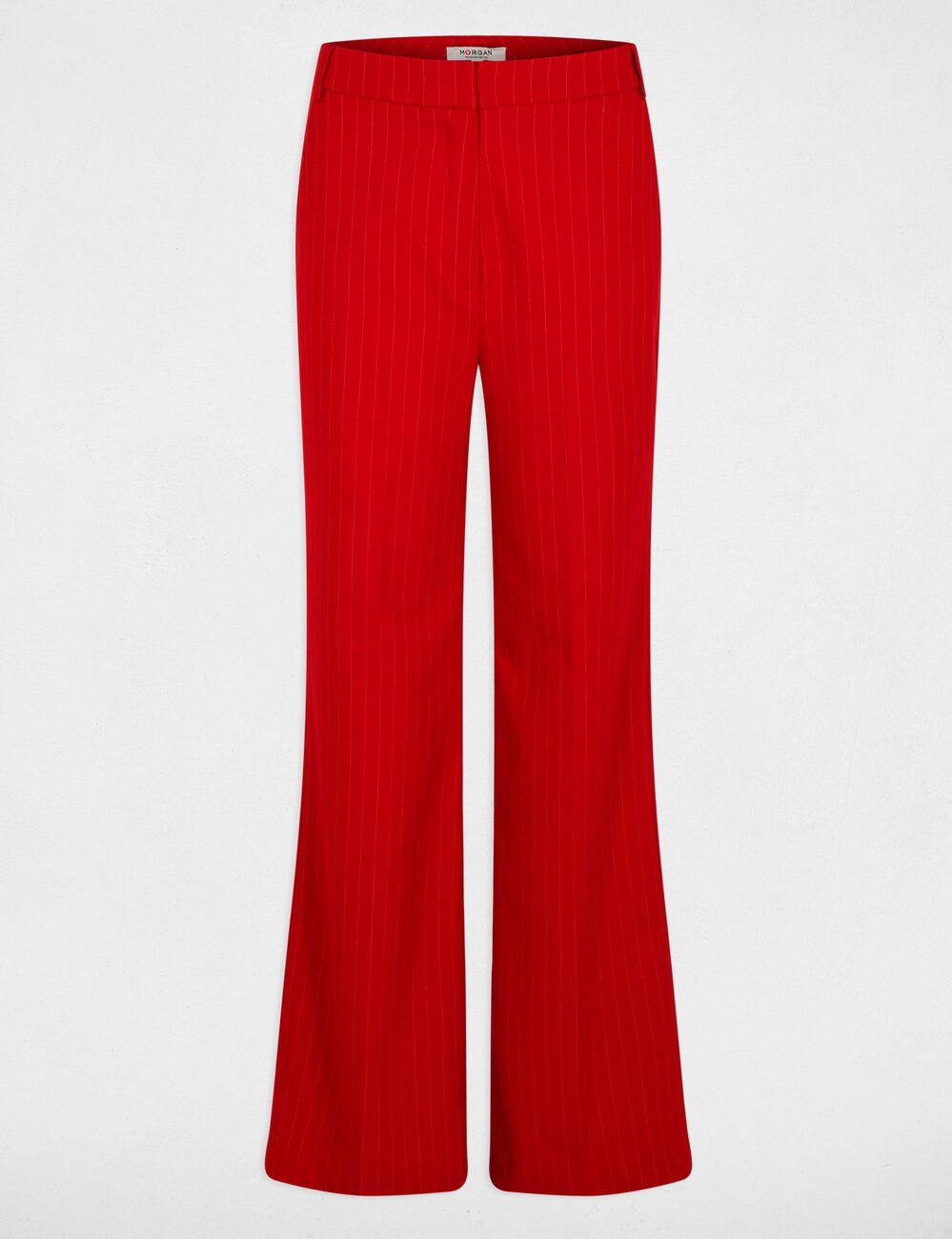 Hoge taille rechte broek rood vrouw