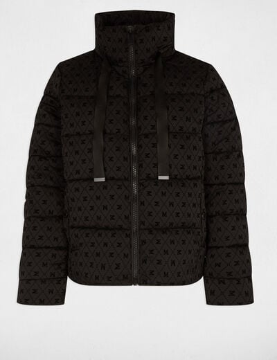 Doudoune courte col montant noir femme