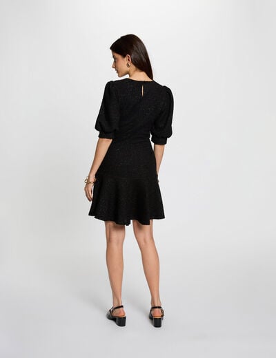 Robe manches bouffantes noir femme
