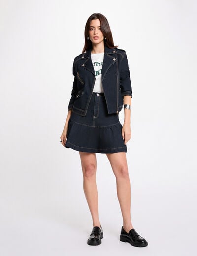 Veste jean oversize bleu femme