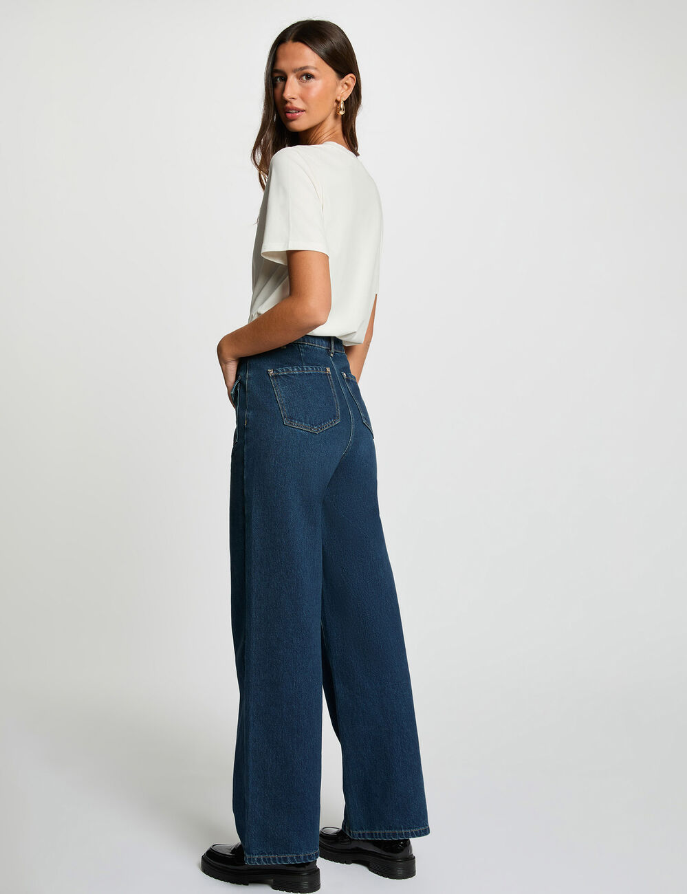 T-shirt strass manches courtes blanc femme