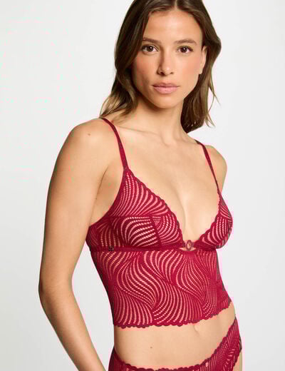 Kanten top bordeaux vrouw