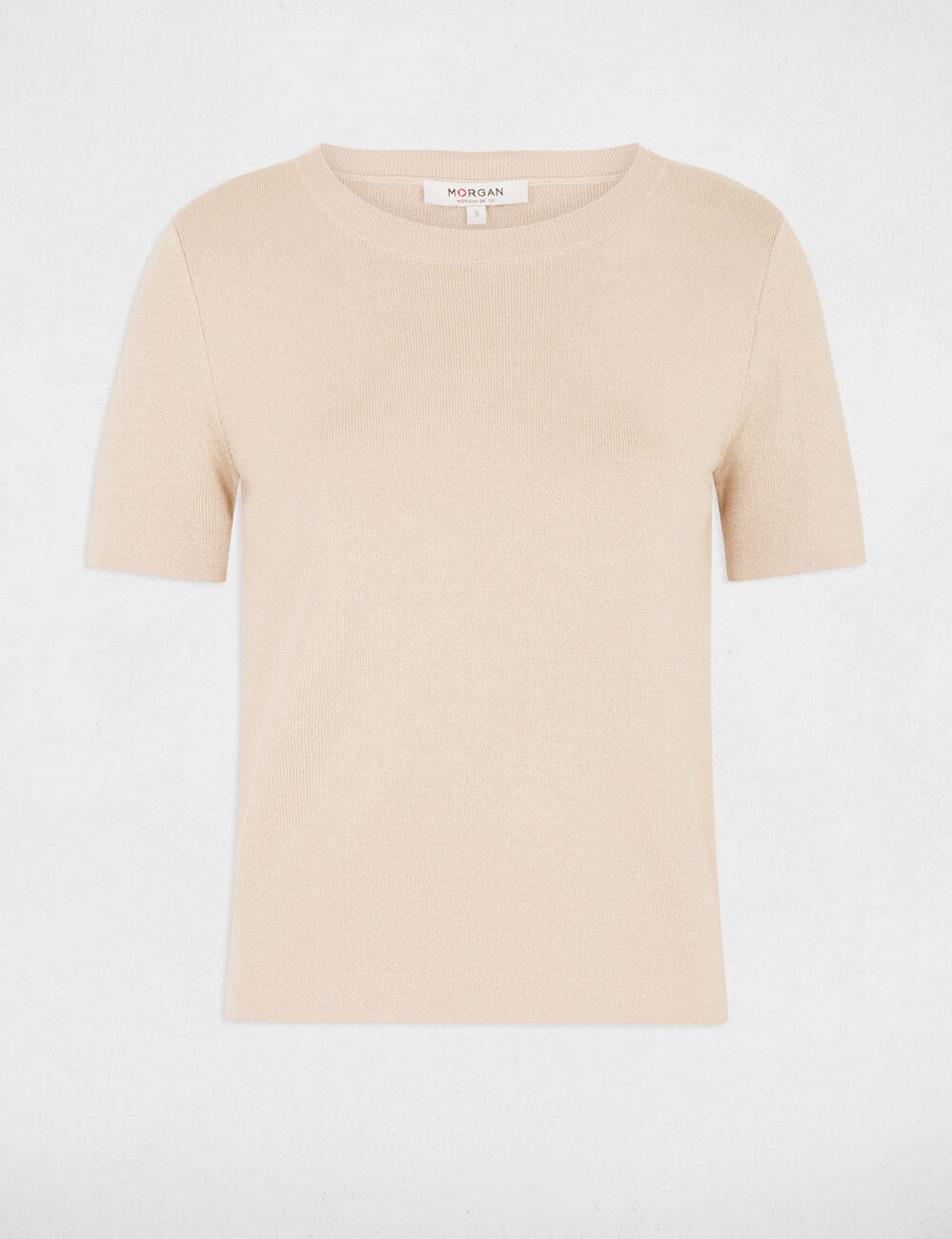 Trui met ronde hals beige vrouw