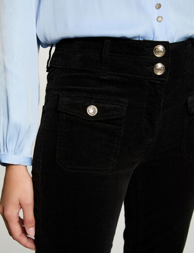 Broek van corduroy zwart vrouw