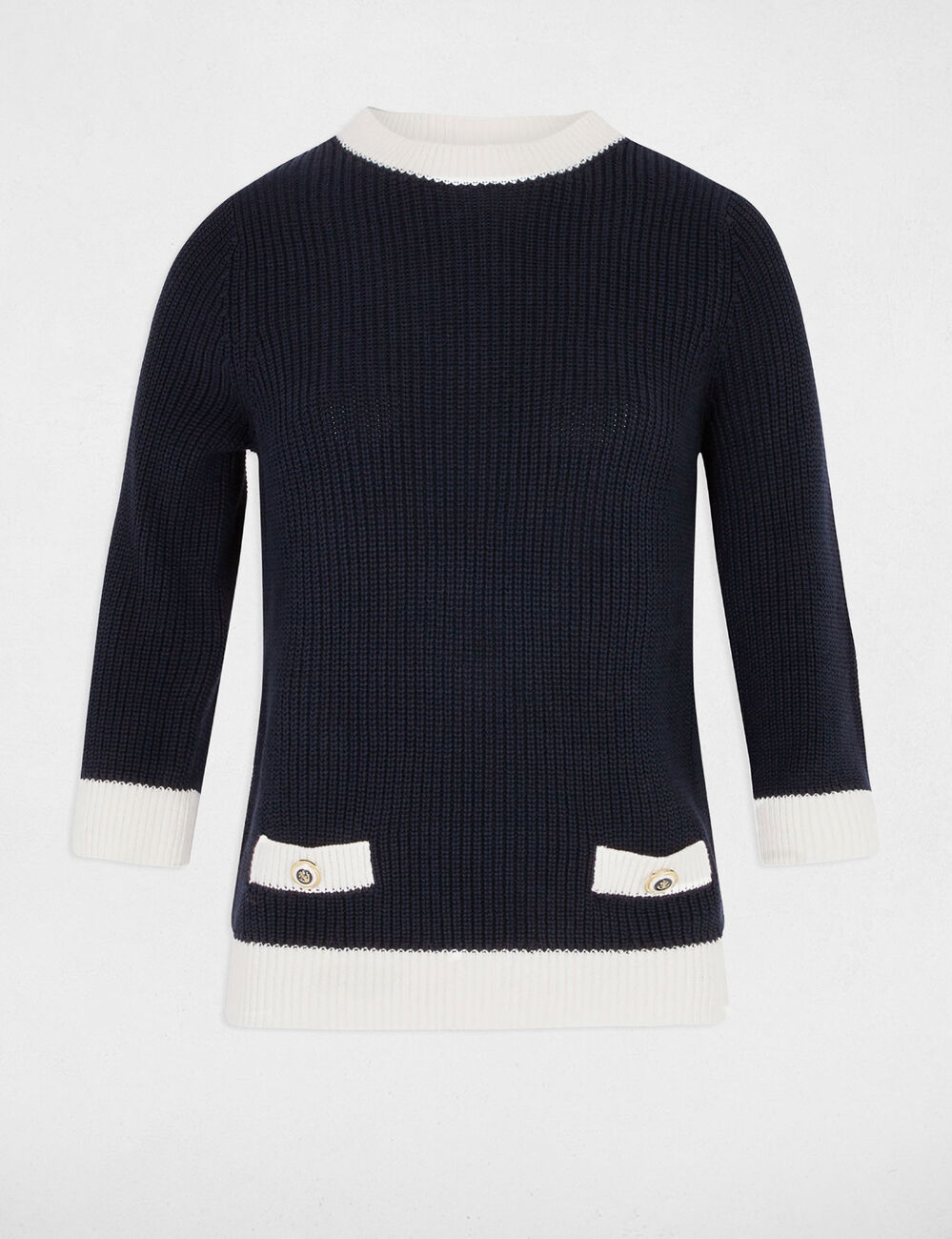 Trui met lange mouwen marineblauw vrouw