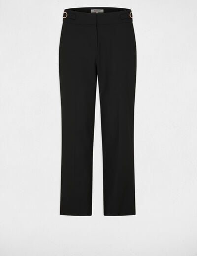 Pantalon cigarette slim noir femme