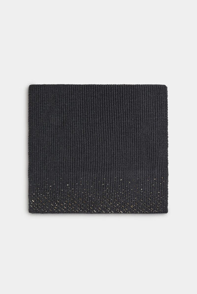 Écharpe tricotée avec strass gris moyen femme