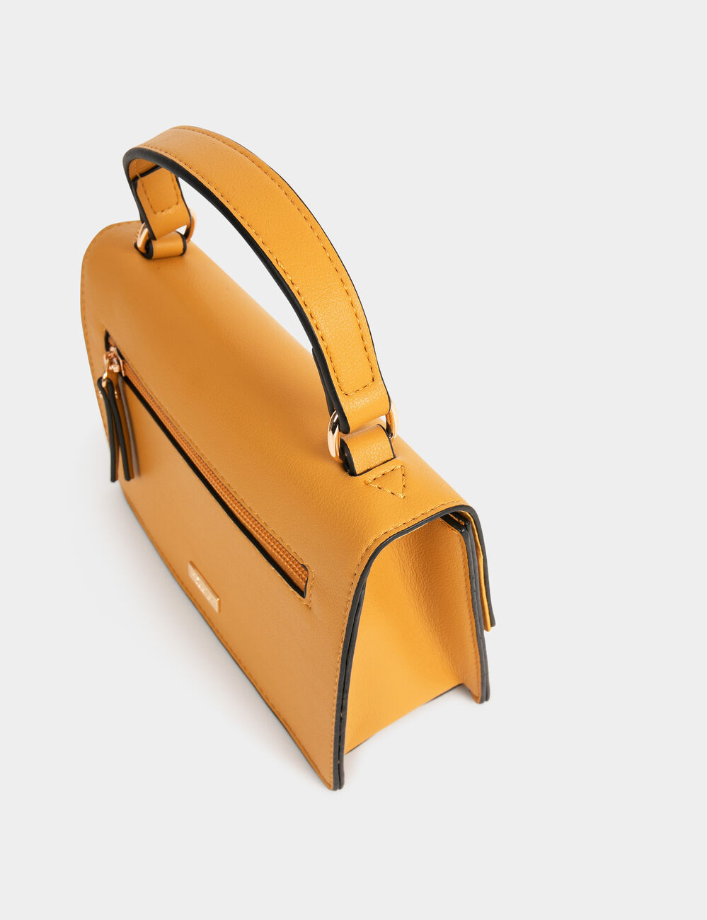 Sac cartable &agrave; bandouli&egrave;re jaune femme