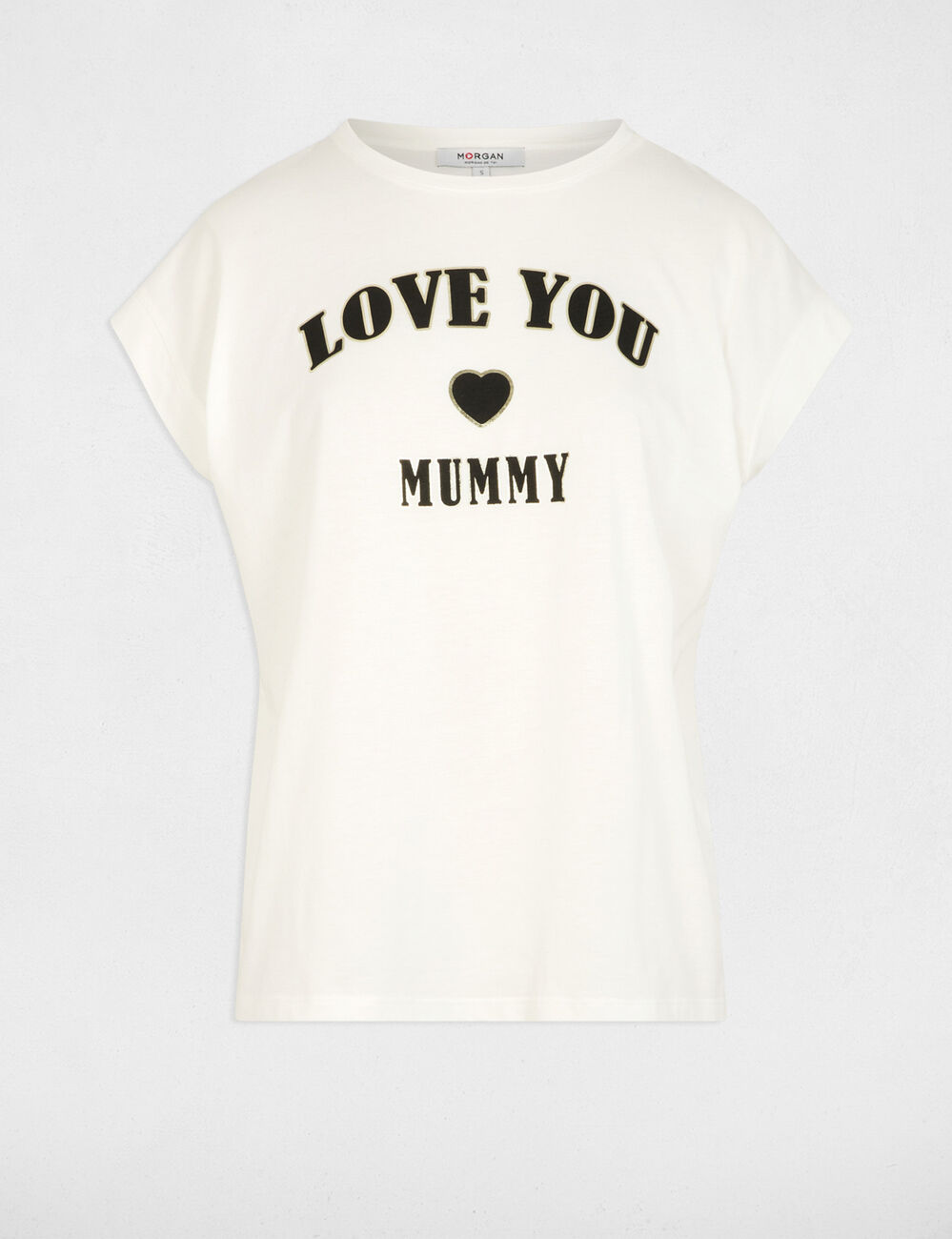 T-shirt met opschrift helder wit vrouw