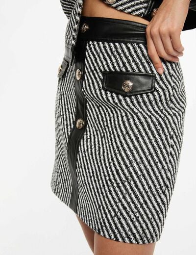 Jupe courte ajustée noir femme