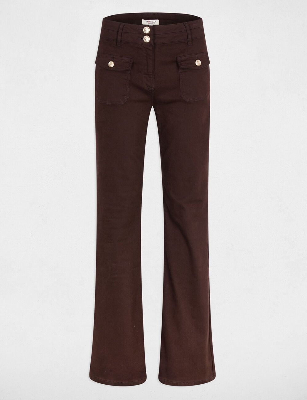 Bootcut broek donker bruin vrouw