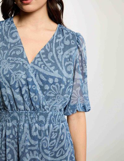 Korte overslagjurk meerkleurig vrouw