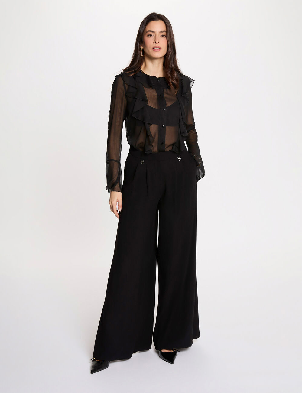 Chemise fluide noir femme