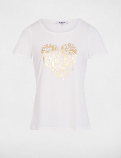 T-shirt manches courtes blanc femme