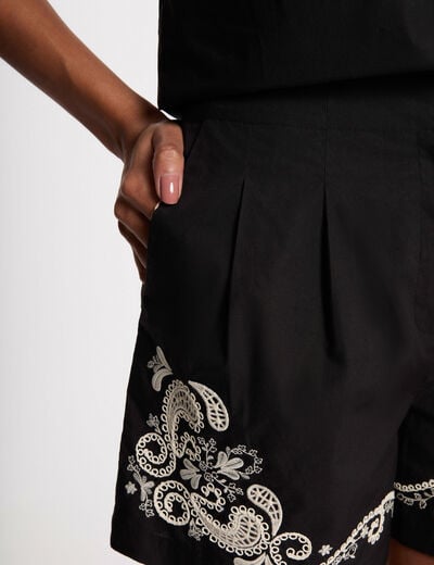 Short taille haute noir femme